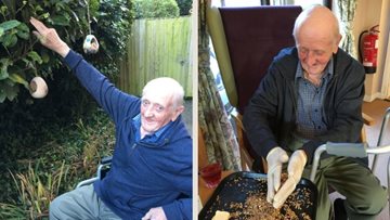 Boston care home Resident enjoys feeding the birds